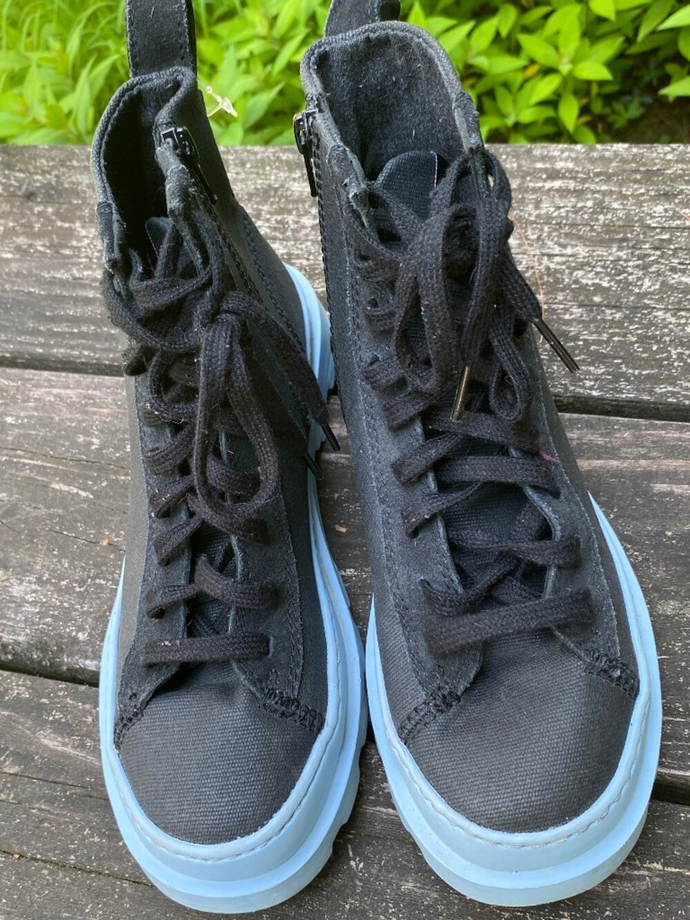 Camper Brand Black Canvas "Brutus" High Top Lace Up Boots - Size 37
